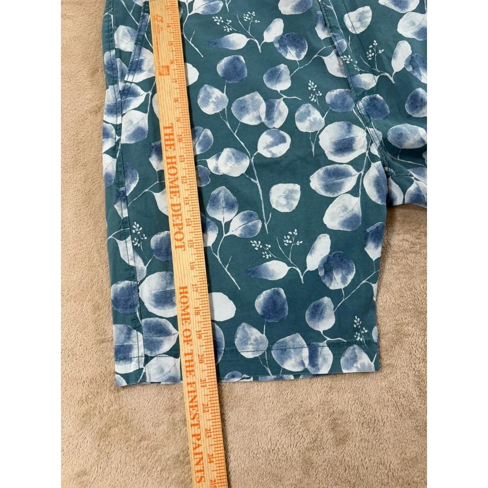 Levis‎ XX Chino Shorts Mens Size 40 Teal Eucalyptus Leaf Floral Print EUC